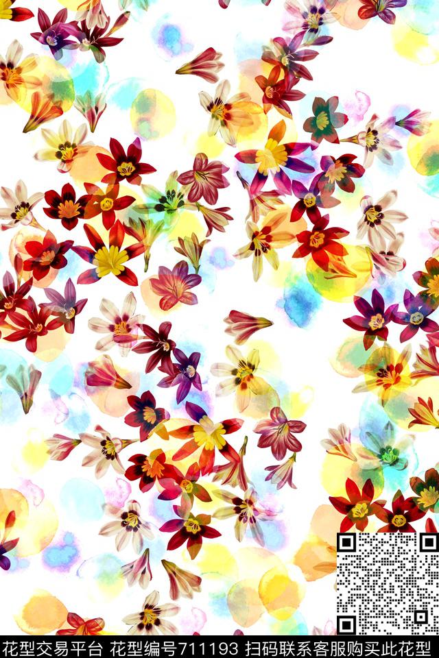 清新碎花水彩风数码印花华亿平台下载（图片编号: 711193） - 瓦栏（Walan）