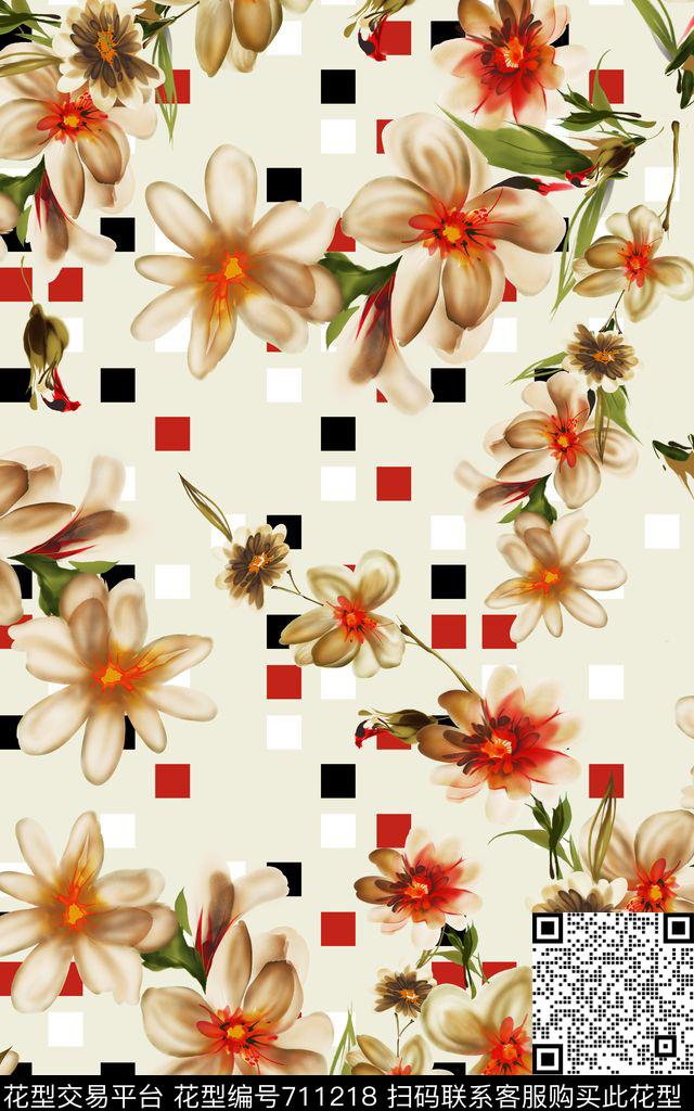 小碎花花朵花卉数码印花华亿平台下载（图片编号: 711218） - 瓦栏（Walan）