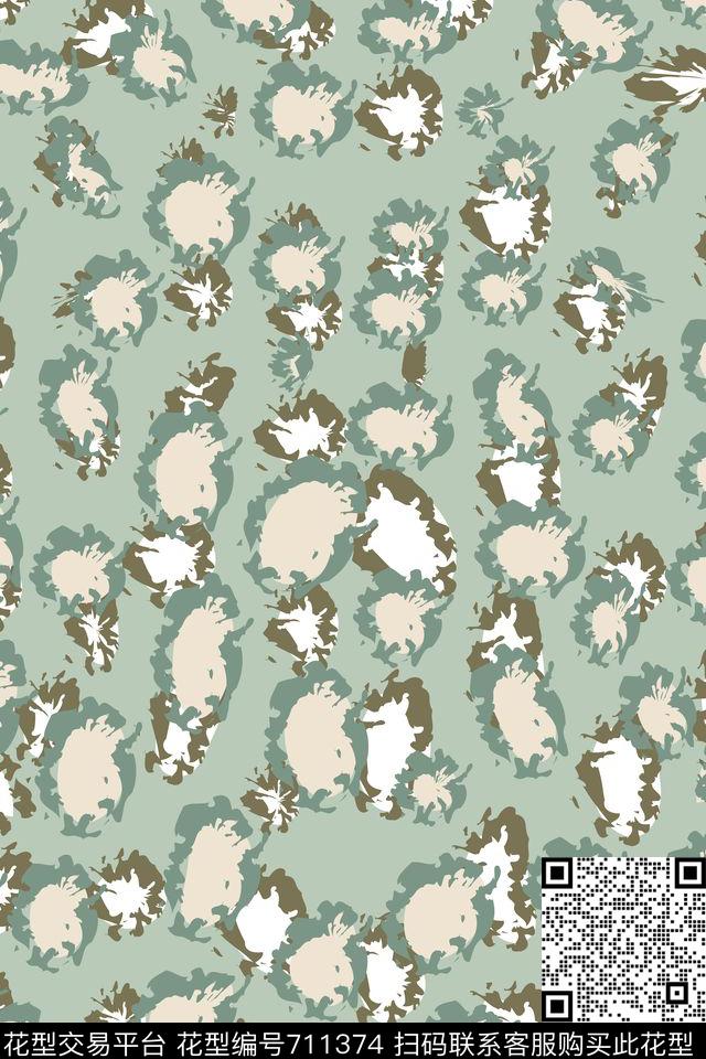 AI源文件花朵抽象化；狼兔子；数码印花华亿平台下载（图片编号: 711374） - 瓦栏（Walan）