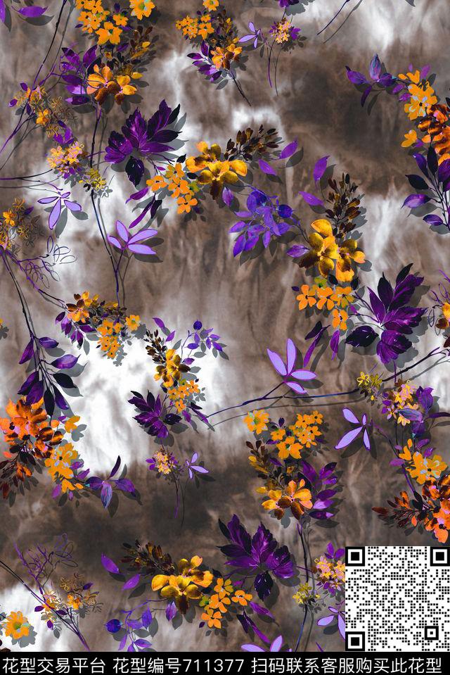 零点--女装小碎花花卉数码印花华亿平台下载（图片编号: 711377） - 瓦栏（Walan）