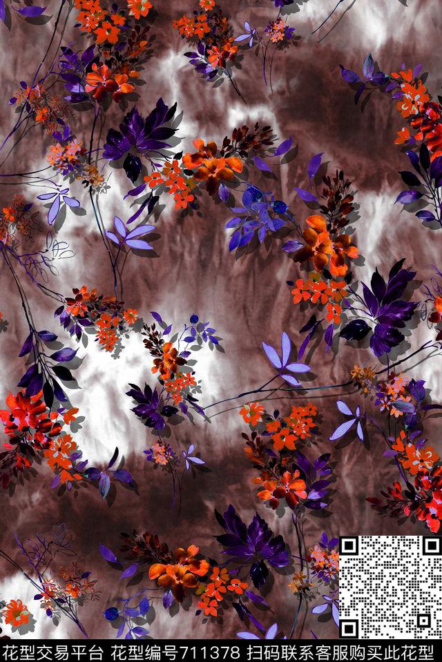 零点--女装小碎花花卉数码印花华亿平台下载（图片编号: 711378） - 瓦栏（Walan）