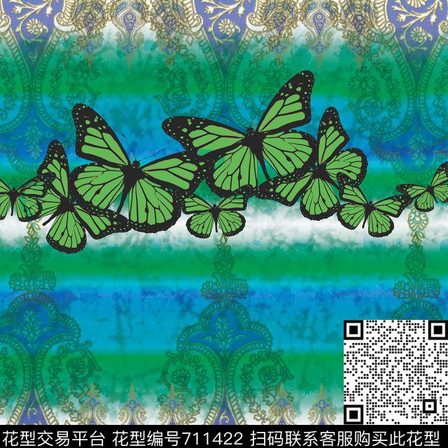 乱花曼陀罗牵牛花数码印花华亿平台下载（图片编号: 711422） - 瓦栏（Walan）