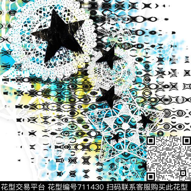 乱花曼陀罗牵牛花数码印花华亿平台下载（图片编号: 711430） - 瓦栏（Walan）