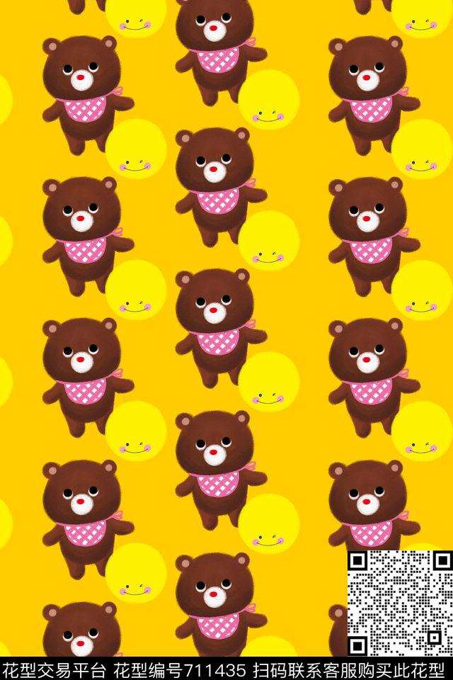 小熊小动物童装传统印花华亿平台下载（图片编号: 711435） - 瓦栏（Walan）