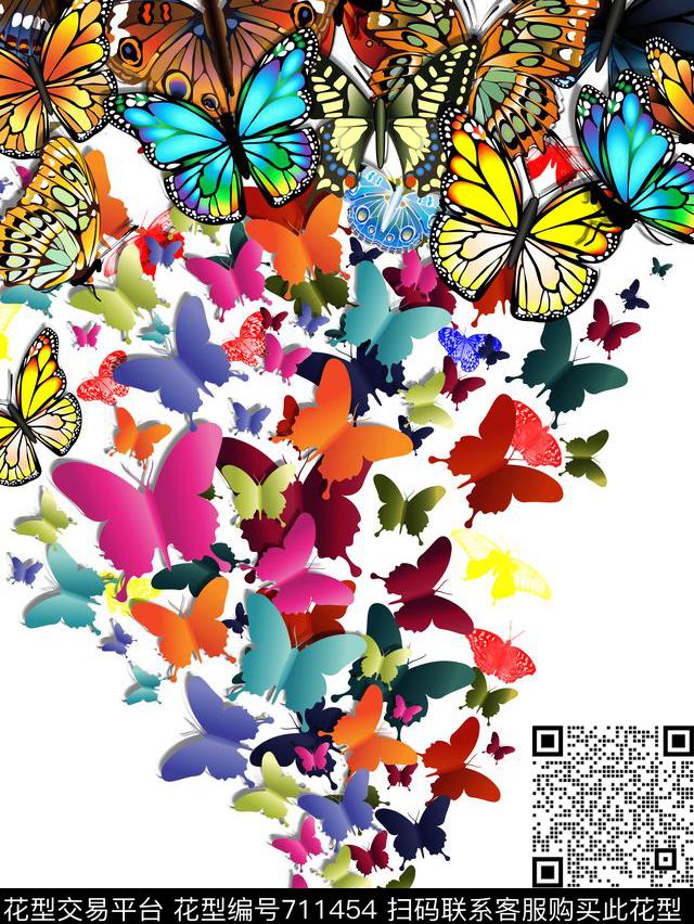 kidswearbutterfliessingle数码印花华亿平台下载（图片编号: 711454） - 瓦栏（Walan）