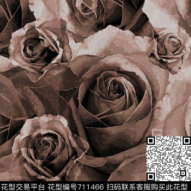 水彩花卉炫彩男装数码印花华亿平台下载（图片编号: 711466） - 瓦栏（Walan）