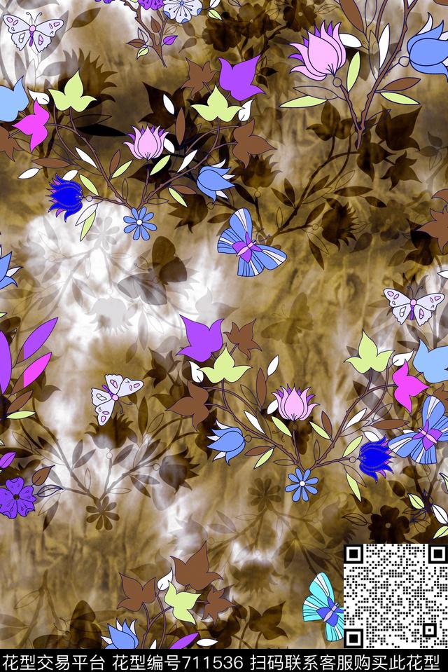 零点--女装小碎花香云纱数码印花华亿平台下载（图片编号: 711536） - 瓦栏（Walan）