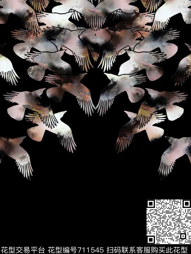 飞鸟男装T恤男装卫衣传统印花华亿平台下载（图片编号: 711545） - 瓦栏（Walan）