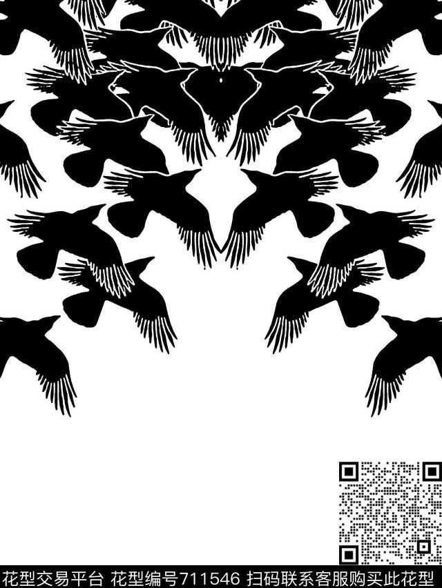 飞鸟男装T恤男装卫衣传统印花华亿平台下载（图片编号: 711546） - 瓦栏（Walan）