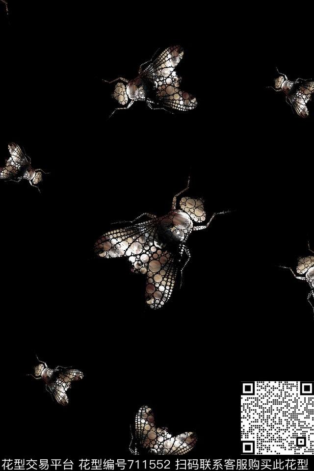 蜜蜂昆虫男装T恤数码印花华亿平台下载（图片编号: 711552） - 瓦栏（Walan）