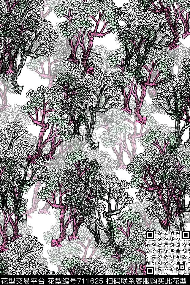 小碎花黑白男装数码印花华亿平台下载（图片编号: 711625） - 瓦栏（Walan）