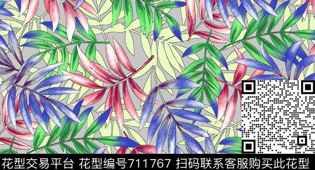 热带风情植物热带植物传统印花华亿平台下载（图片编号: 711767） - 瓦栏（Walan）