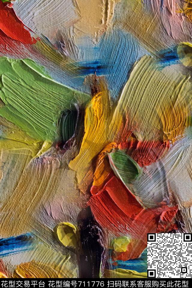 笔触抽象形状数码印花华亿平台下载（图片编号: 711776） - 瓦栏（Walan）