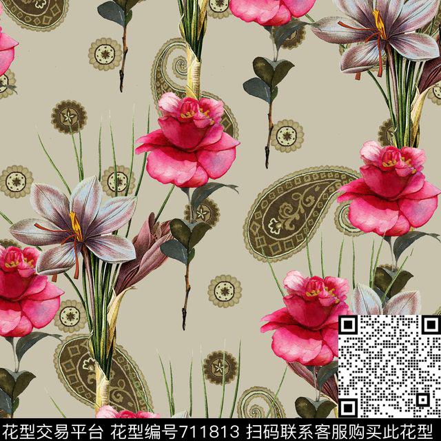 coloriseflowercolorfull数码印花华亿平台下载（图片编号: 711813） - 瓦栏（Walan）
