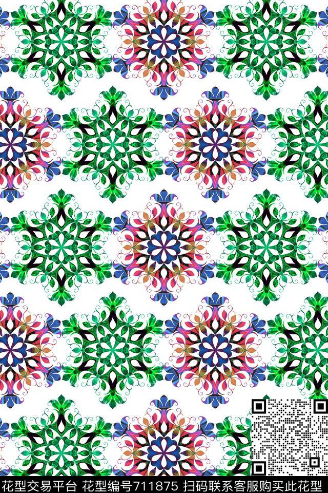 部落图腾民族风女装数码印花华亿平台下载（图片编号: 711875） - 瓦栏（Walan）