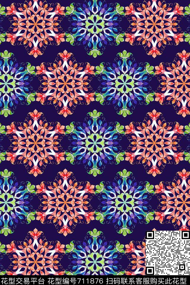 部落图腾民族风女装数码印花华亿平台下载（图片编号: 711876） - 瓦栏（Walan）