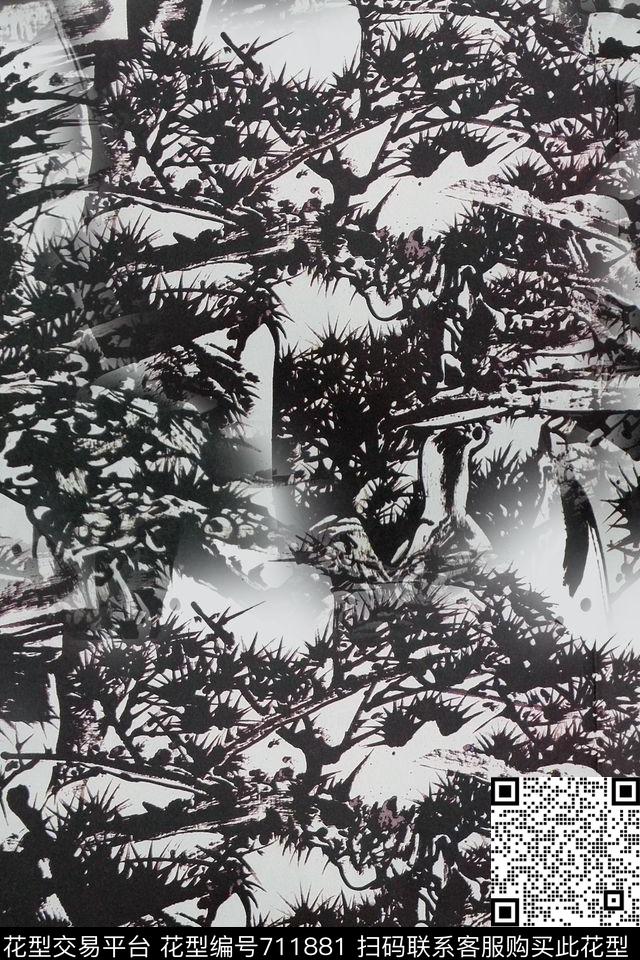 抽象大写意肌理传统印花华亿平台下载（图片编号: 711881） - 瓦栏（Walan）