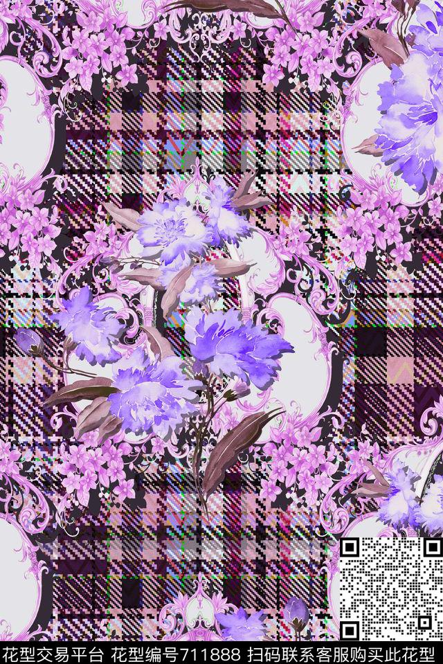 零点--女装花朵花卉数码印花华亿平台下载（图片编号: 711888） - 瓦栏（Walan）