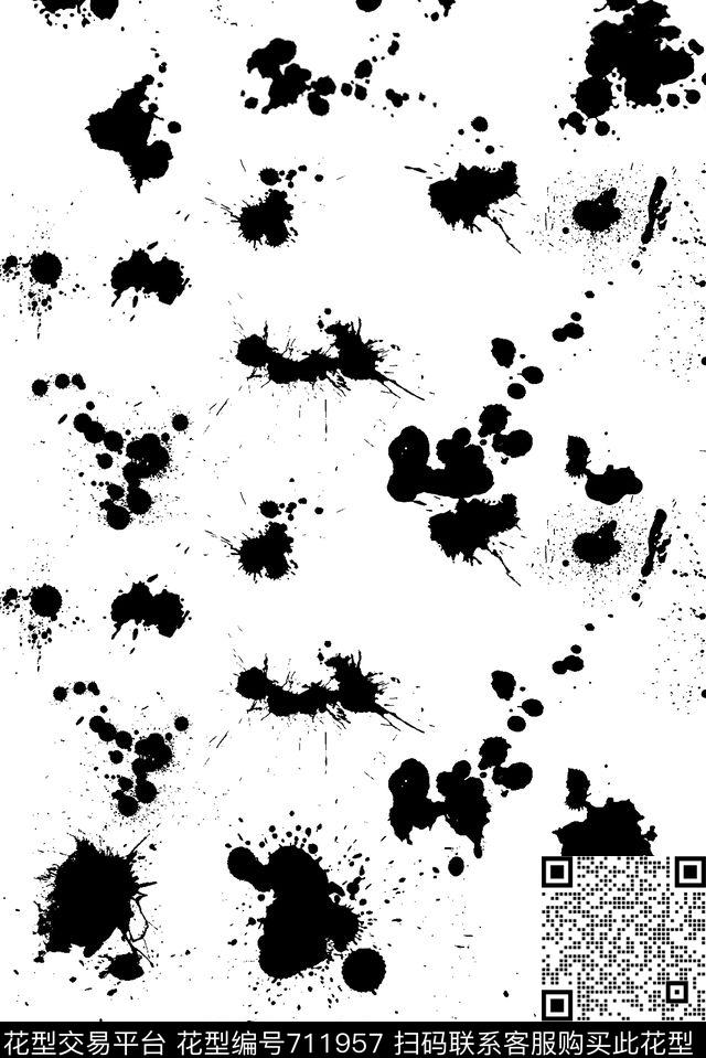 艺术喷溅抽象传统印花华亿平台下载（图片编号: 711957） - 瓦栏（Walan）