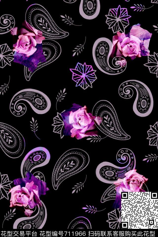 花朵花卉火腿花数码印花华亿平台下载（图片编号: 711966） - 瓦栏（Walan）