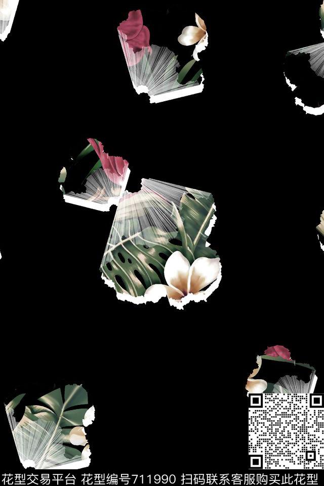 纹理拼块男装羽绒服男装外套数码印花华亿平台下载（图片编号: 711990） - 瓦栏（Walan）