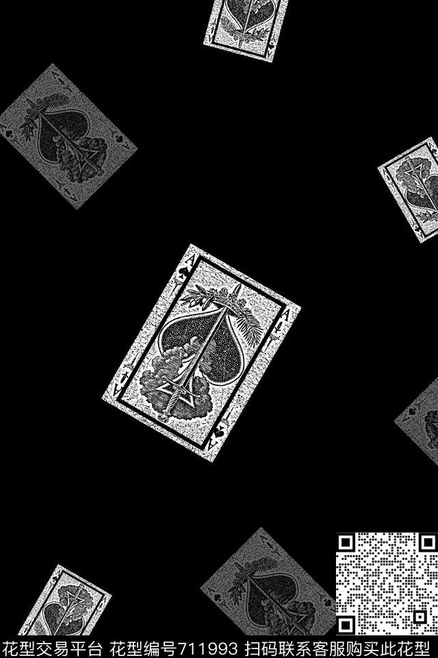 扑克牌男装T恤男装卫衣传统印花华亿平台下载（图片编号: 711993） - 瓦栏（Walan）