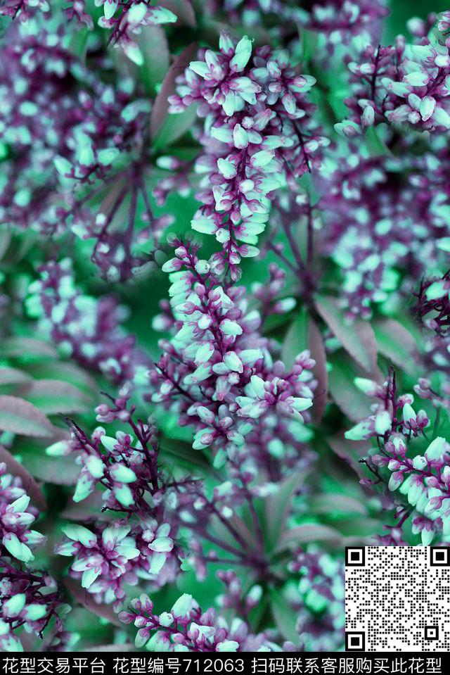 抽象3D植物花卉小碎花数码印花时尚潮流女装裙子外套夹克印花窗帘复古印花数码印花华亿平台下载（图片编号: 712063） - 瓦栏（Walan）