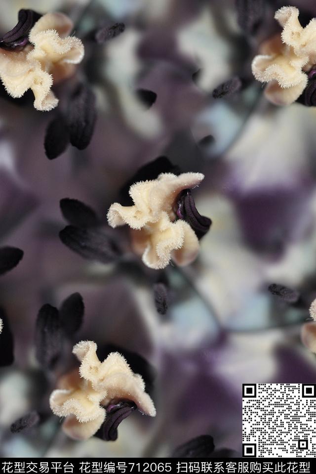 抽象3D植物花卉小碎花数码印花时尚潮流女装裙子外套夹克印花窗帘复古印花数码印花华亿平台下载（图片编号: 712065） - 瓦栏（Walan）