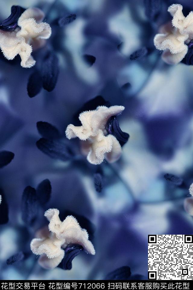 抽象3D植物花卉小碎花数码印花时尚潮流女装裙子外套夹克印花窗帘复古印花数码印花华亿平台下载（图片编号: 712066） - 瓦栏（Walan）