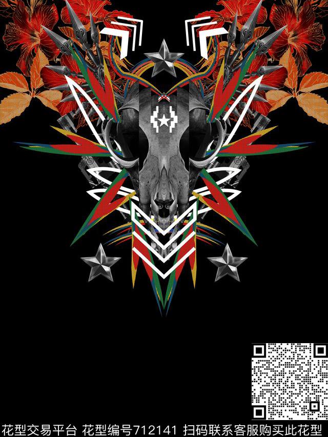 MB抽象花卉数码印花华亿平台下载（图片编号: 712141） - 瓦栏（Walan）