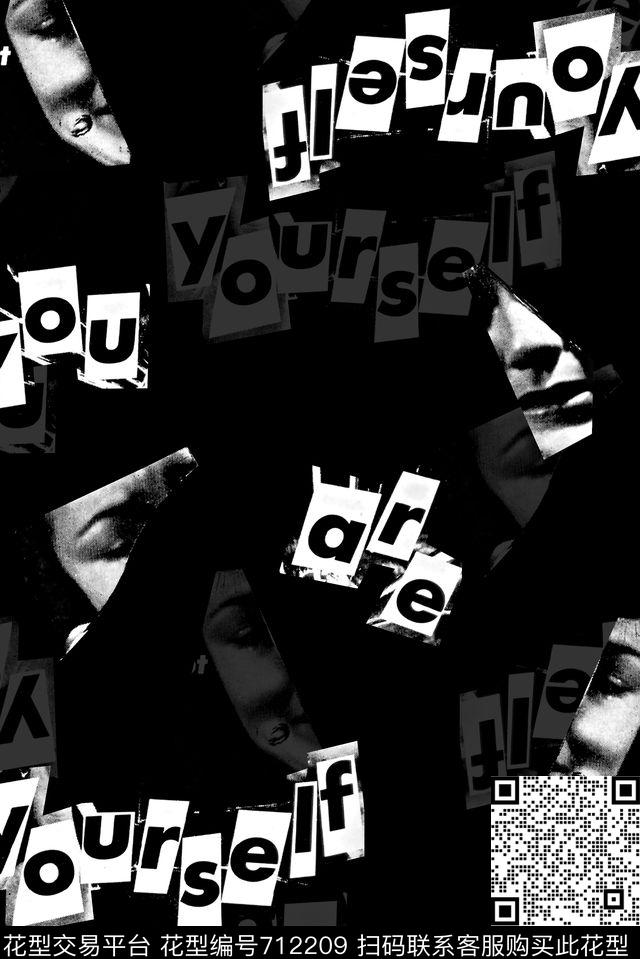 复古人物像时尚潮流大牌字母男装花前卫男装图安数码印花华亿平台下载（图片编号: 712209） - 瓦栏（Walan）