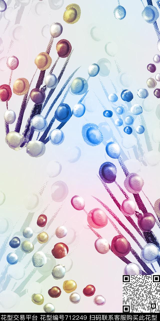 圆圈圆点珠子数码印花华亿平台下载（图片编号: 712249） - 瓦栏（Walan）