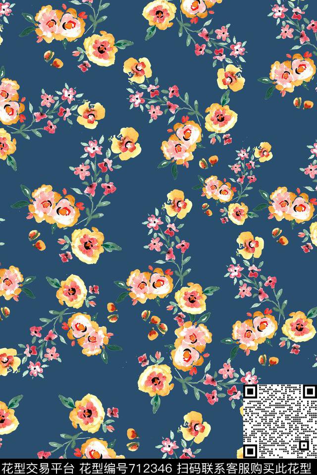 花卉女装花朵数码印花华亿平台下载（图片编号: 712346） - 瓦栏（Walan）