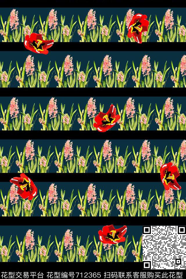 花卉女装花朵数码印花华亿平台下载（图片编号: 712365） - 瓦栏（Walan）