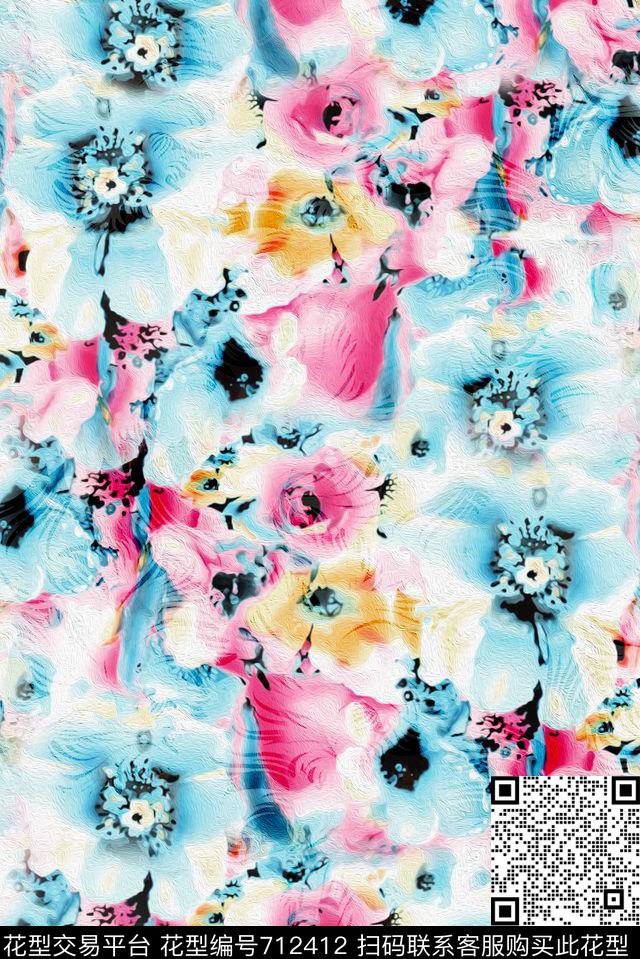 零点--女装花朵花卉数码印花华亿平台下载（图片编号: 712412） - 瓦栏（Walan）
