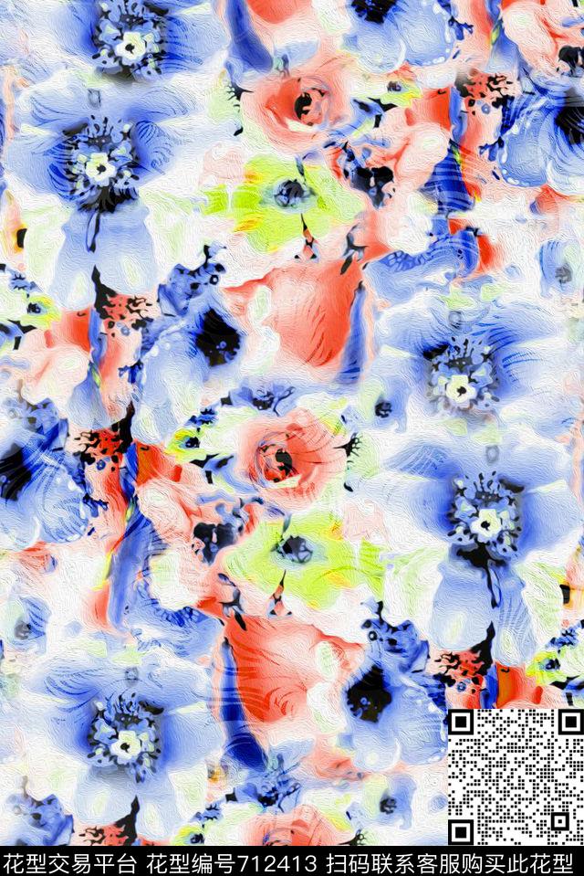 零点--女装花朵花卉数码印花华亿平台下载（图片编号: 712413） - 瓦栏（Walan）