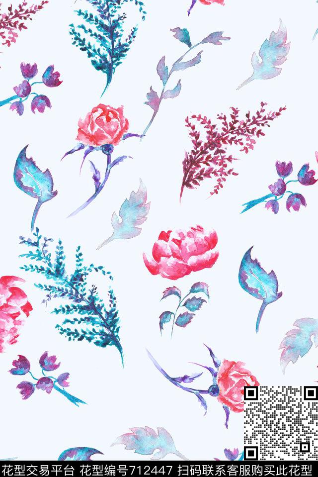 可爱手绘小碎花数码印花华亿平台下载（图片编号: 712447） - 瓦栏（Walan）