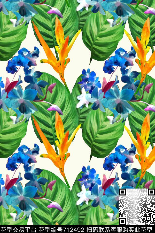 兰花小碎花乱花数码印花华亿平台下载（图片编号: 712492） - 瓦栏（Walan）