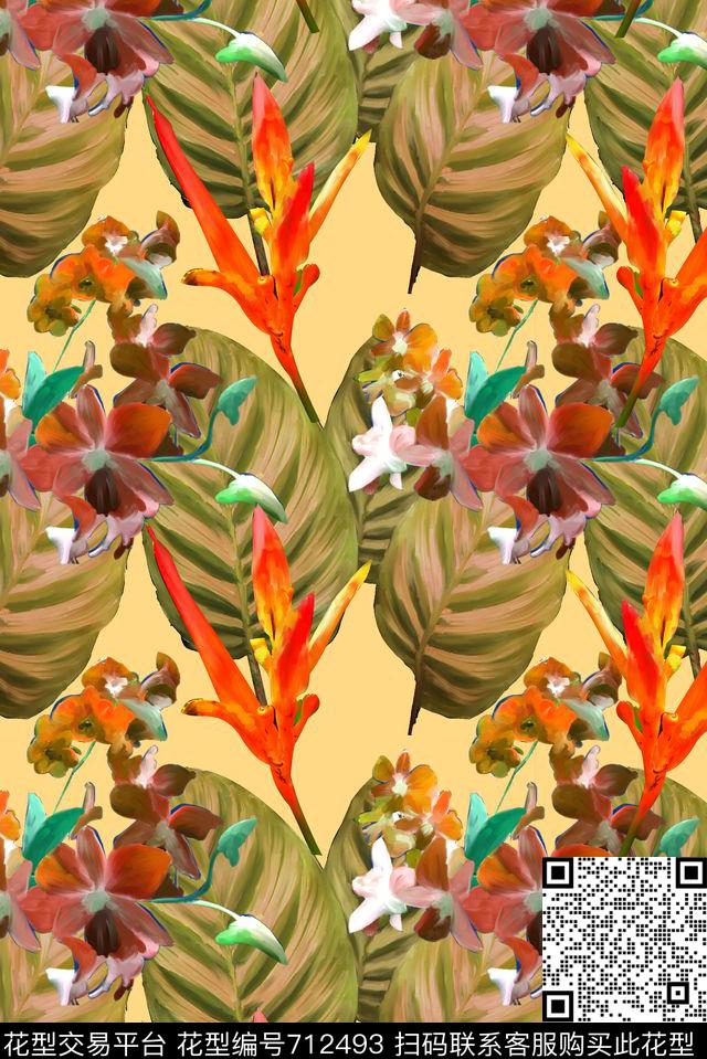 兰花小碎花乱花数码印花华亿平台下载（图片编号: 712493） - 瓦栏（Walan）