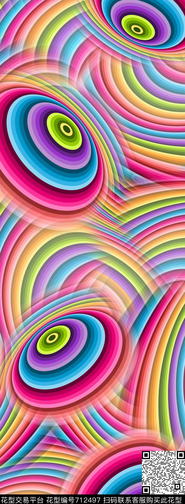 丝巾长巾不规则几何几何数码印花华亿平台下载（图片编号: 712497） - 瓦栏（Walan）