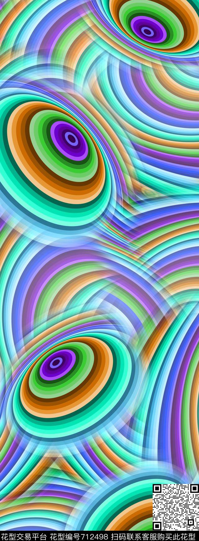 丝巾长巾不规则几何几何数码印花华亿平台下载（图片编号: 712498） - 瓦栏（Walan）