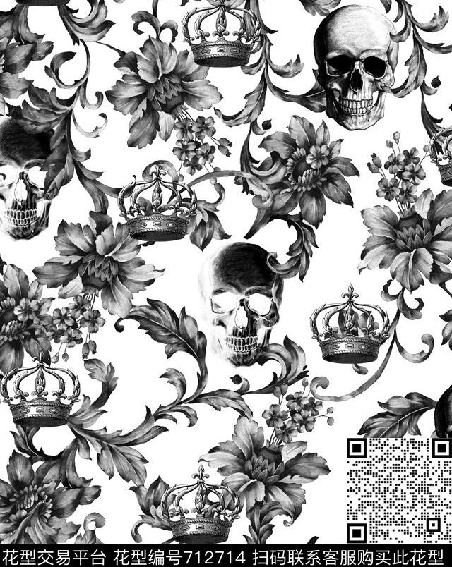 潮牌大牌花卉数码印花华亿平台下载（图片编号: 712714） - 瓦栏（Walan）