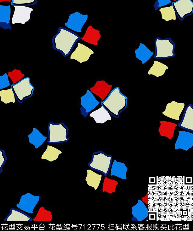 不规则几何女装植物传统印花华亿平台下载（图片编号: 712775） - 瓦栏（Walan）