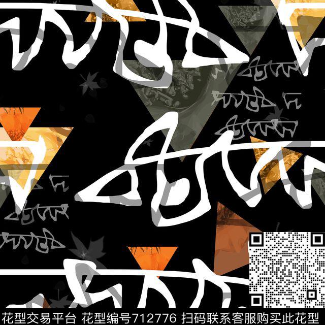 抽象不规则几何男装数码印花华亿平台下载（图片编号: 712776） - 瓦栏（Walan）