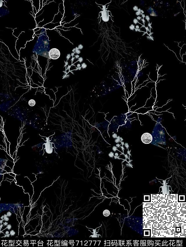 花卉女装抽象传统印花华亿平台下载（图片编号: 712777） - 瓦栏（Walan）