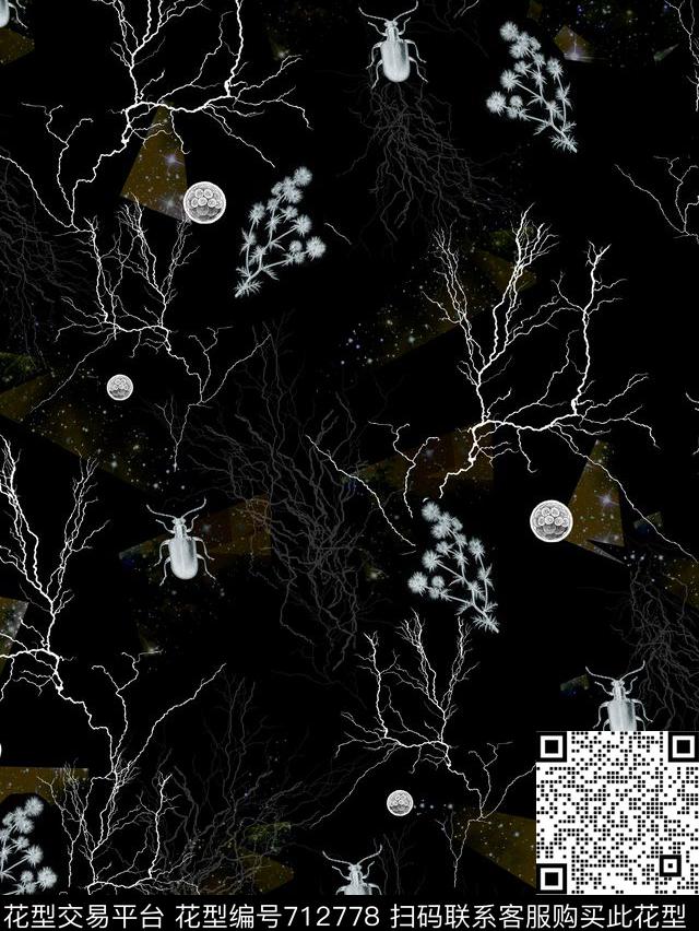 花卉女装抽象传统印花华亿平台下载（图片编号: 712778） - 瓦栏（Walan）