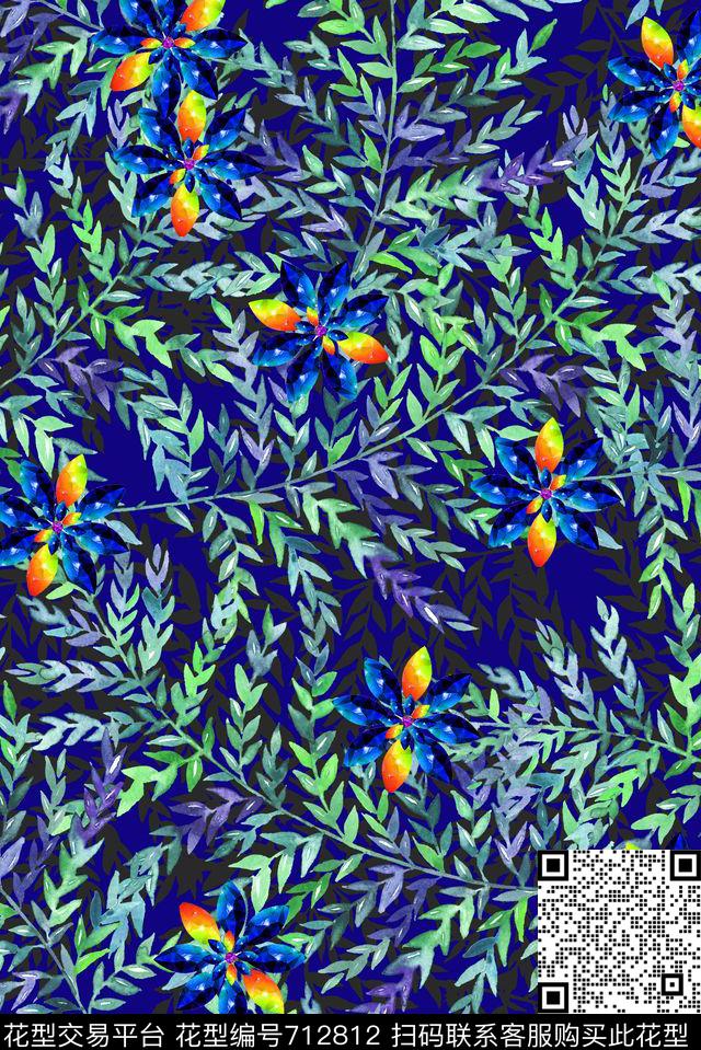 乱花花卉宝石数码印花华亿平台下载（图片编号: 712812） - 瓦栏（Walan）