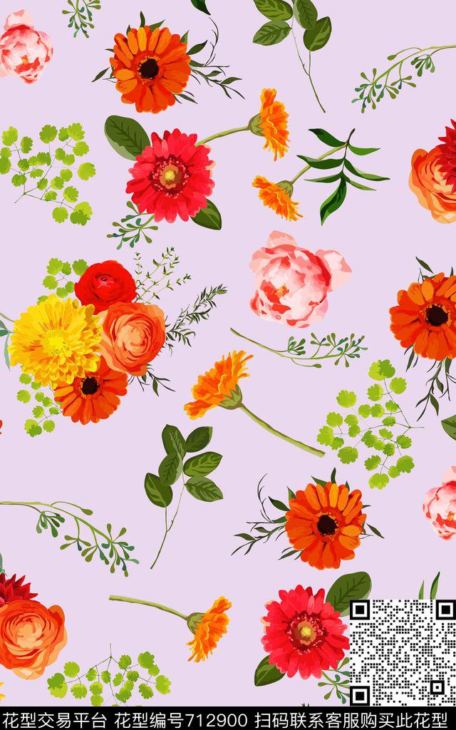 小碎花乱花花朵数码印花华亿平台下载（图片编号: 712900） - 瓦栏（Walan）