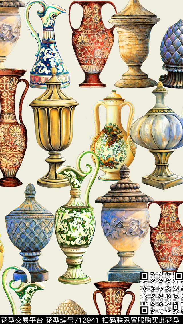 民族风奖杯圣杯数码印花华亿平台下载（图片编号: 712941） - 瓦栏（Walan）