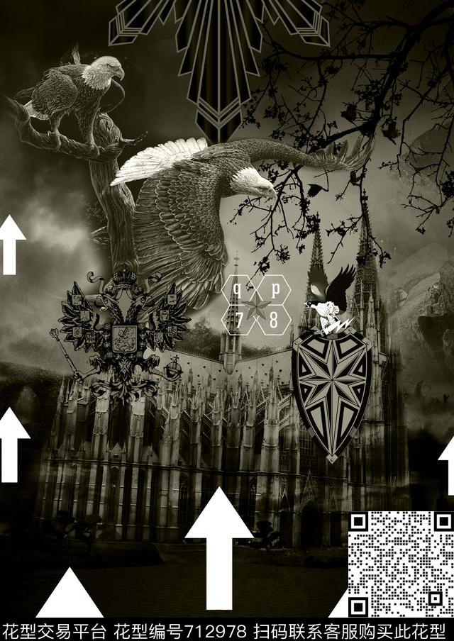 Fei-男装老鹰古堡数码印花华亿平台下载（图片编号: 712978） - 瓦栏（Walan）